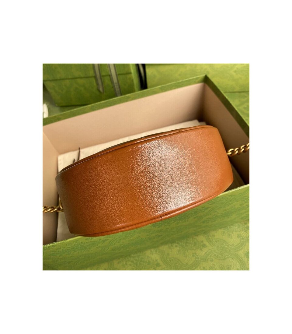 Gucci GG Marmont Mini Round Shoulder Bag Brown view 5