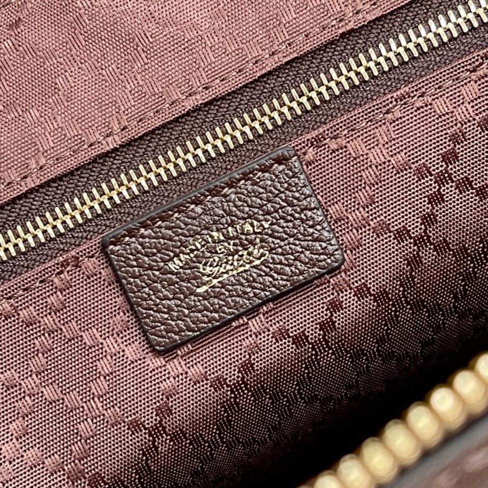 Gucci Borsetto Large Boston Bag Dark Brown Suede 38.5cm/15.2in view 11