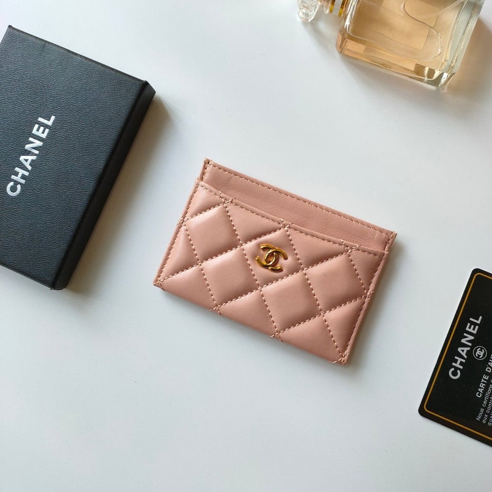 Chanel Card Holder 11.2 Pale Pink Calfskin Gold Icon view 2