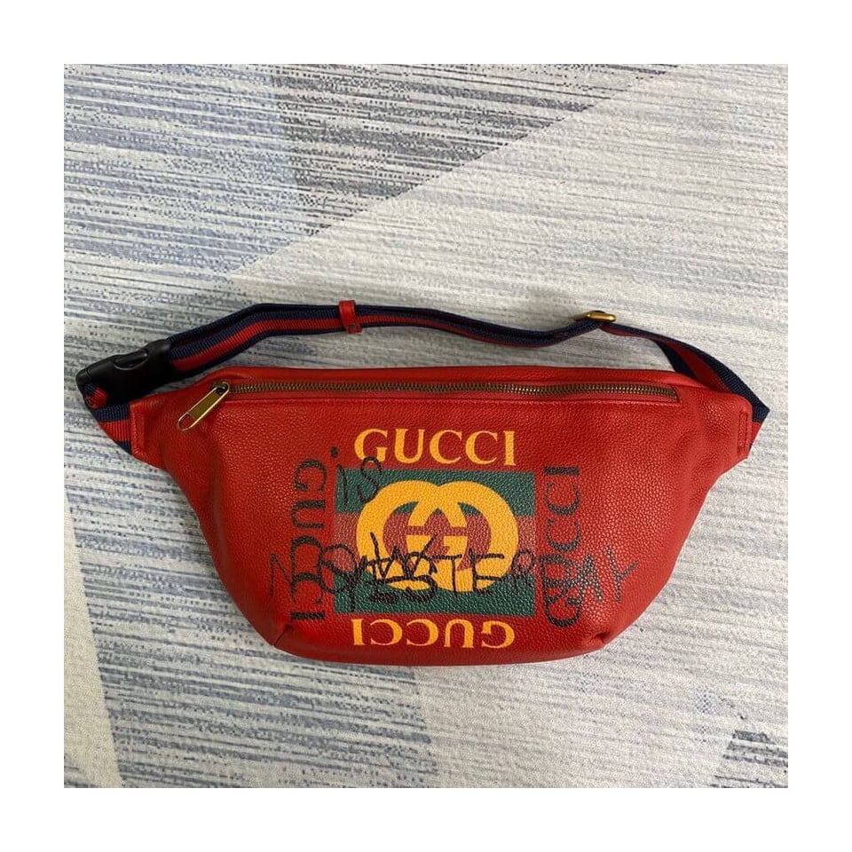 Gucci Leather Coco Capitan Vintage Logo Belt Bag Red view 5