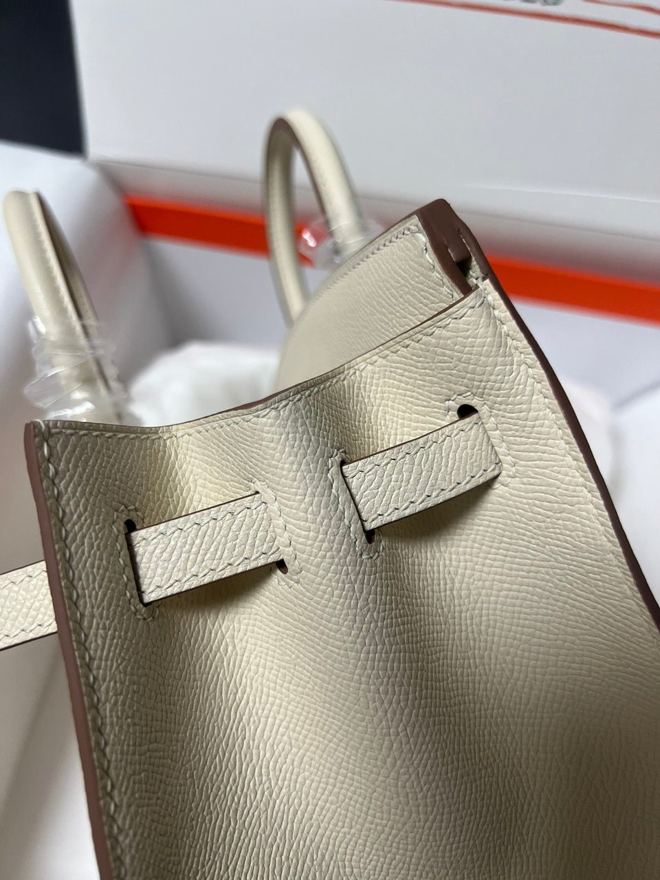Hermes Birkin Sellier Cream Epsom Leather Gold Hardware view 10