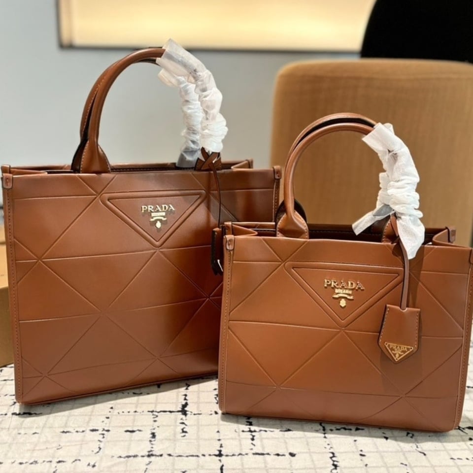 Prada Small Symbole Bag With Topstitching Caramel 28Cm view 5