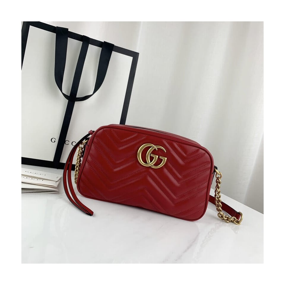 Gucci GG Marmont Small Shoulder Bag Red view 5