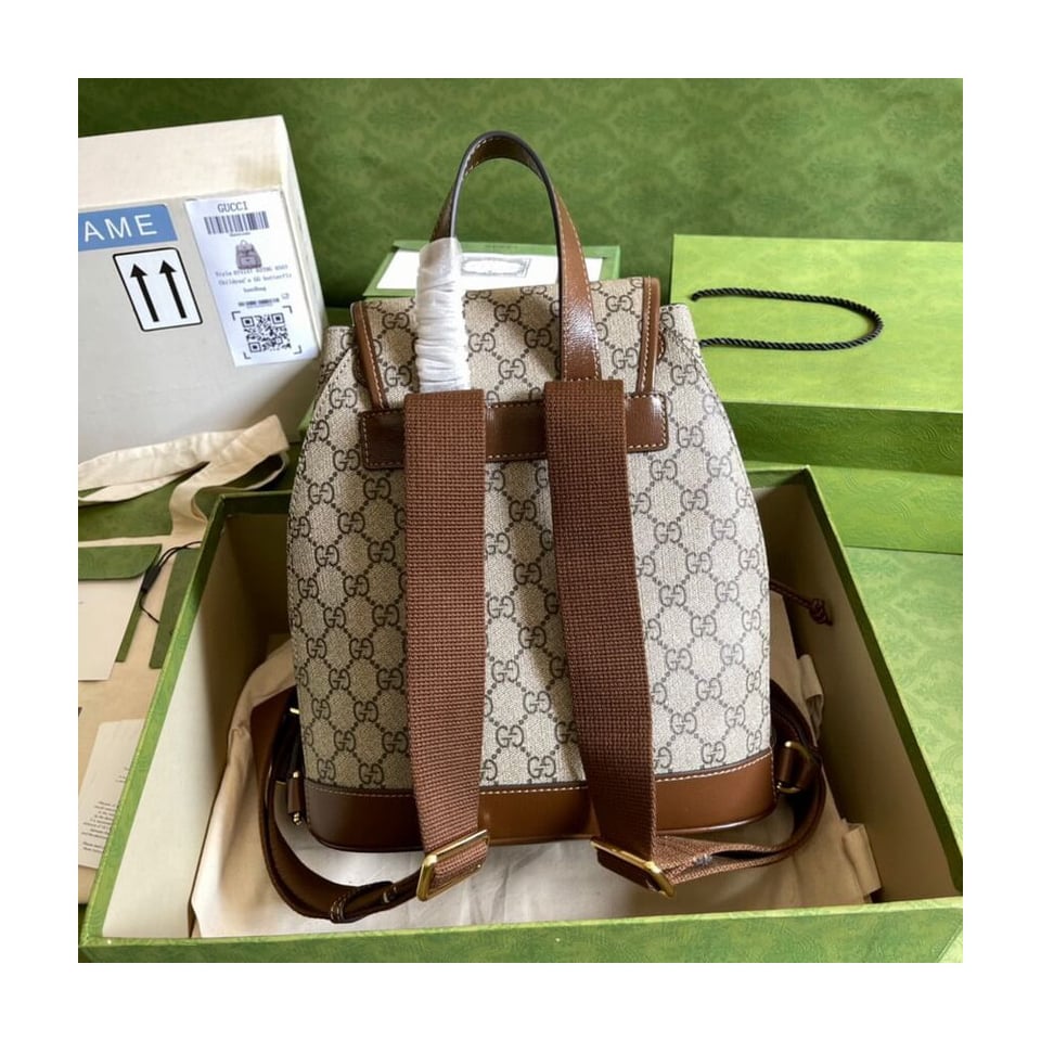 Gucci Backpack with Interlocking G in GG Supreme view 6