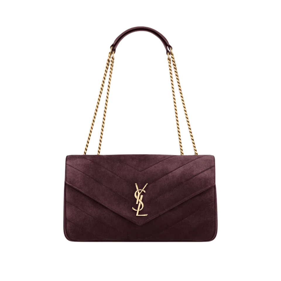 Saint Laurent Loulou Deep Wine Chevron Bag 29cm/11.4in view 2