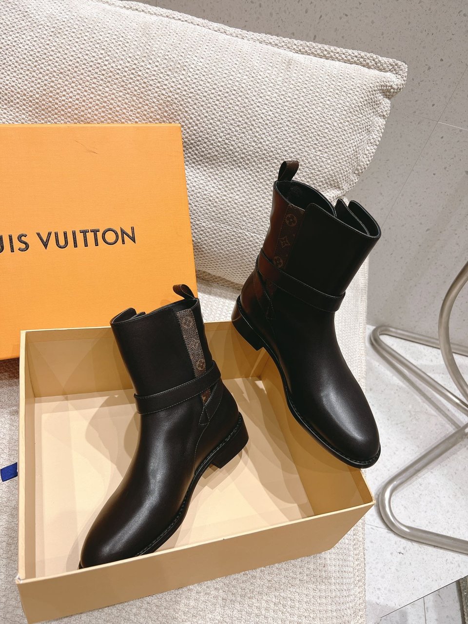 Louis Vuitton Bootsy Ankle Boot Black view 3