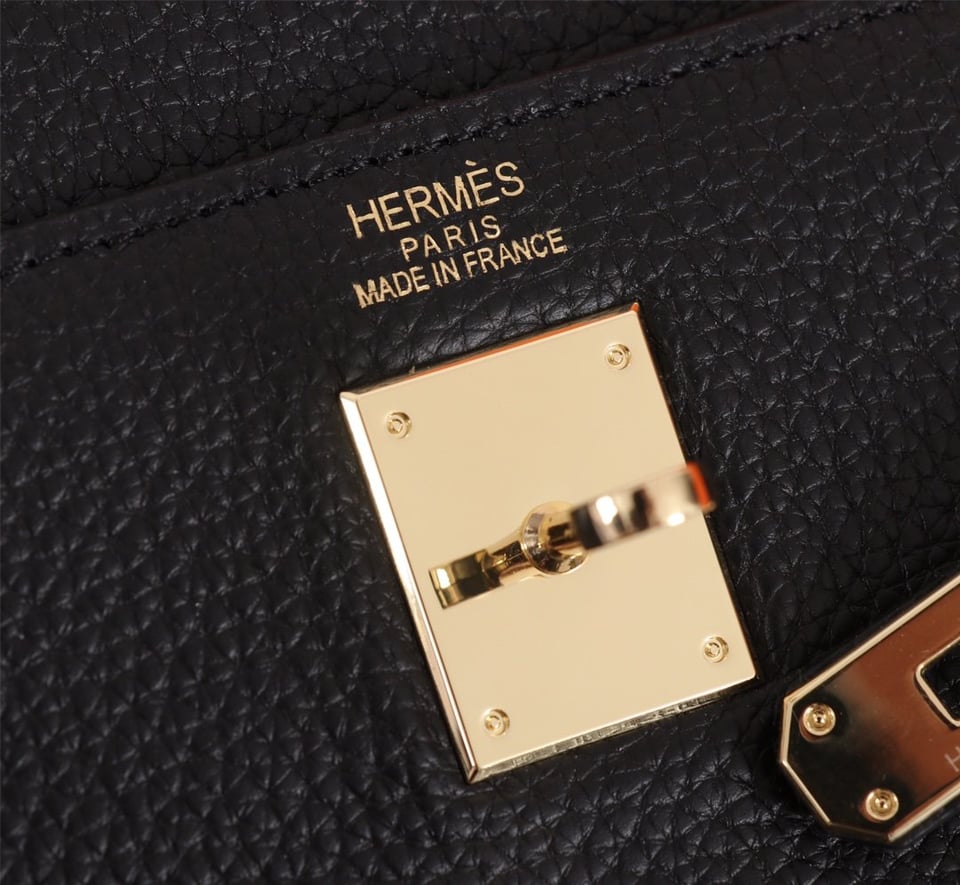 Hermes Kelly Black Sellier Rouge Epsom Gold Hardware 25Cm view 3