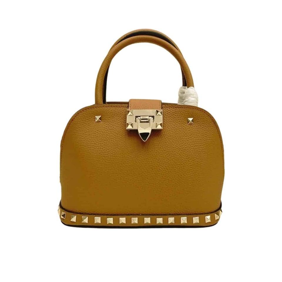 Valentino Garavani Rockstud Handbag In Grainy Brown 21Cm view 2