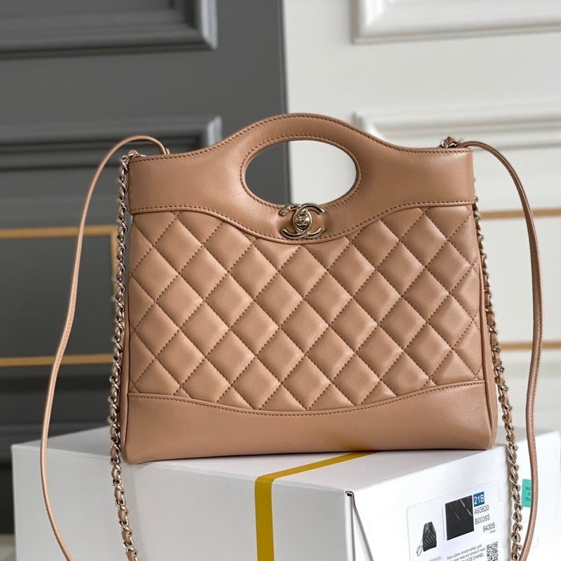 Chanel 24S31 Shopping Bag 22Cm Brown Lambskin Gold Hardware view 2