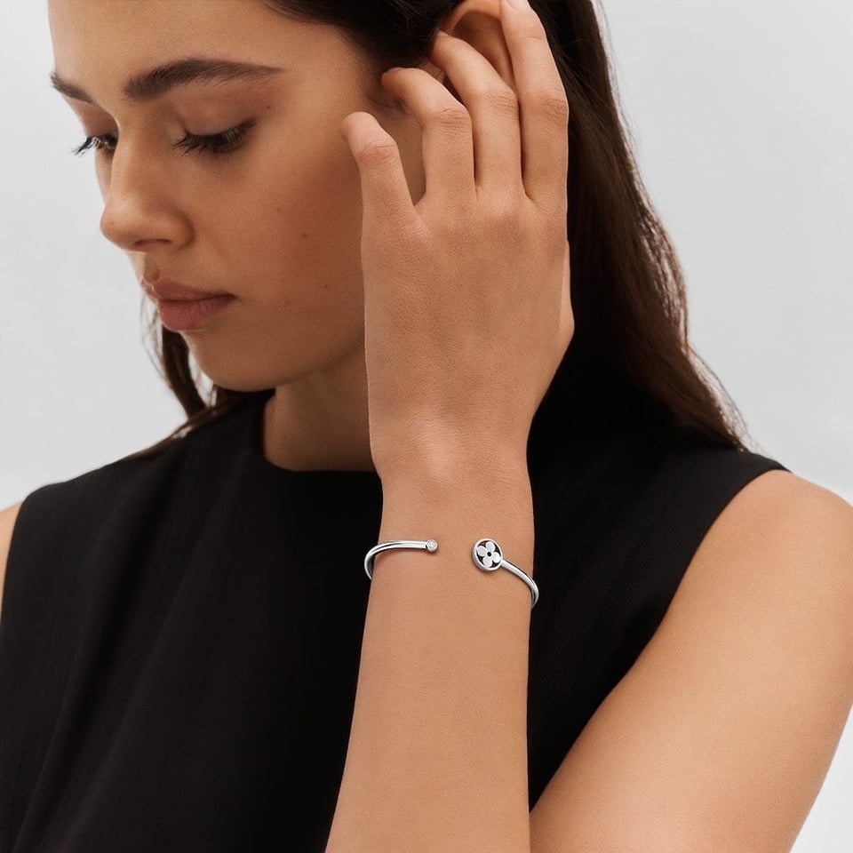 Louis Vuitton Idylle Blossom Twist Bracelet White Gold Tone Q95537 view 5