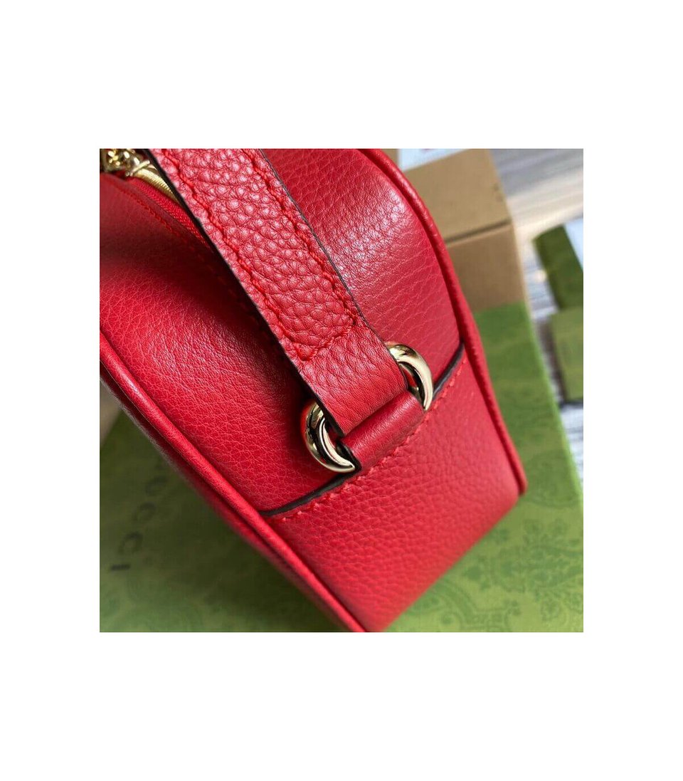 Gucci Soho Small Leather Disco Bag Red view 13