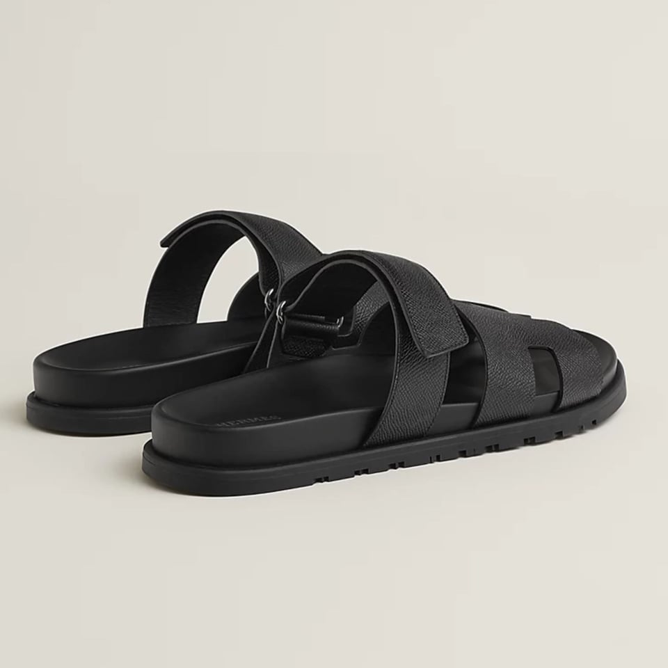 Hermes Chypre Sandal Noir Color Shiny Grained Calfskin H251885ZH01410 view 4