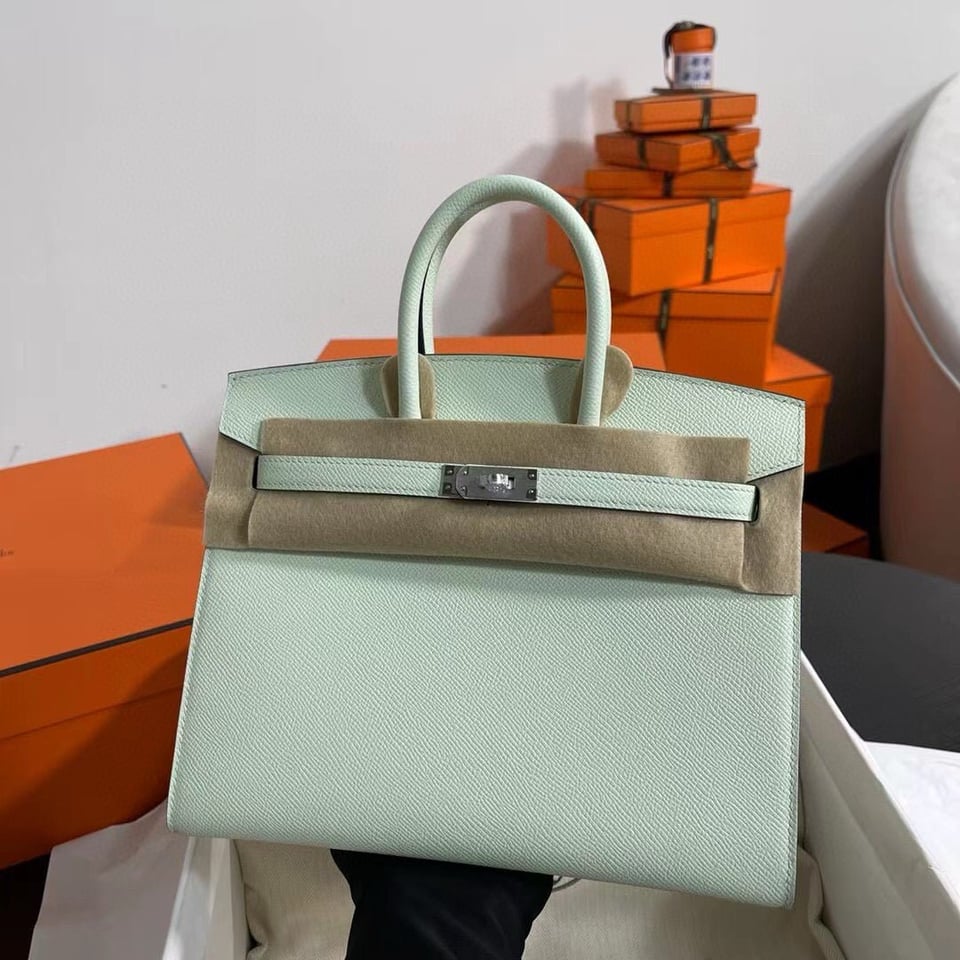Hermes Birkin 25Cm Vert Fizz Togo Leather Silver Hardware view 2