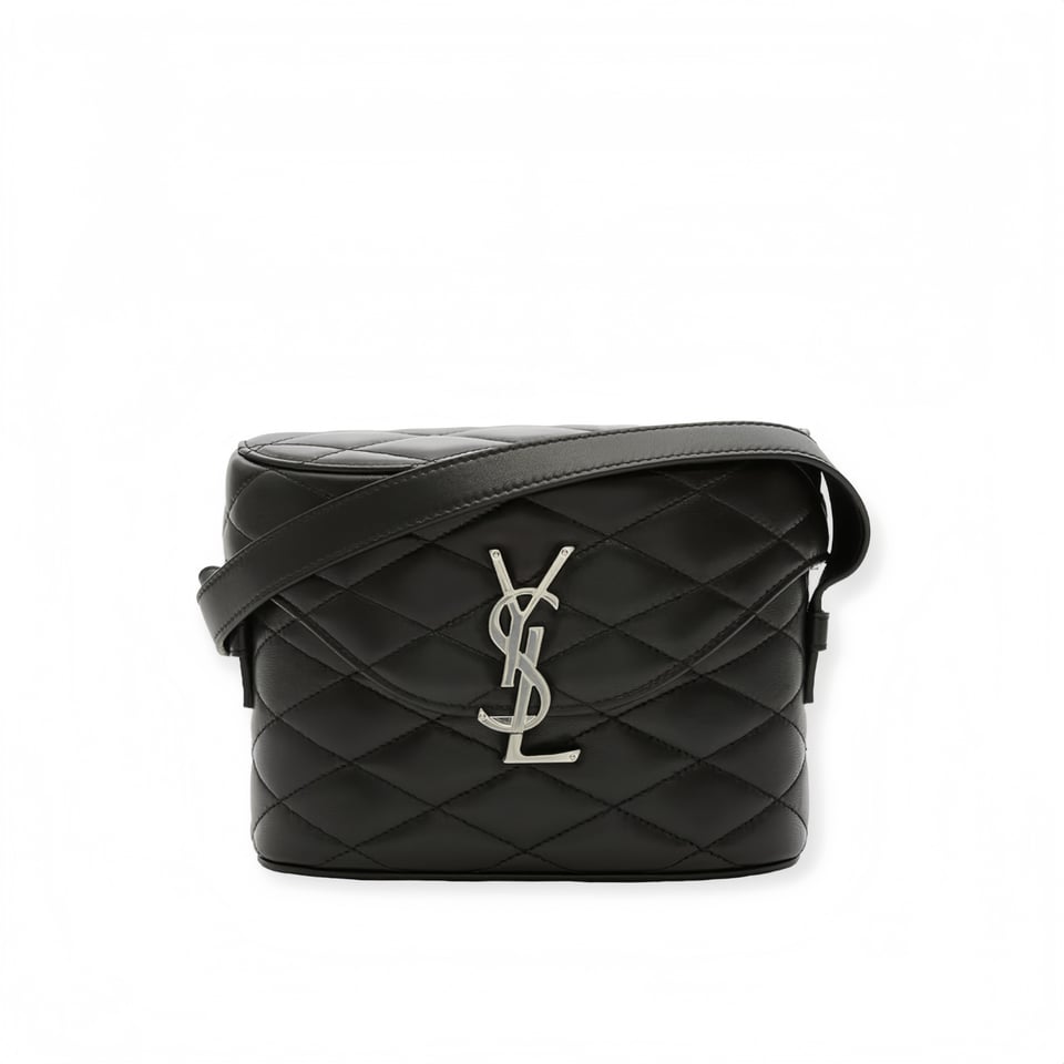 Saint Laurent June Box Bag In Quilted Black