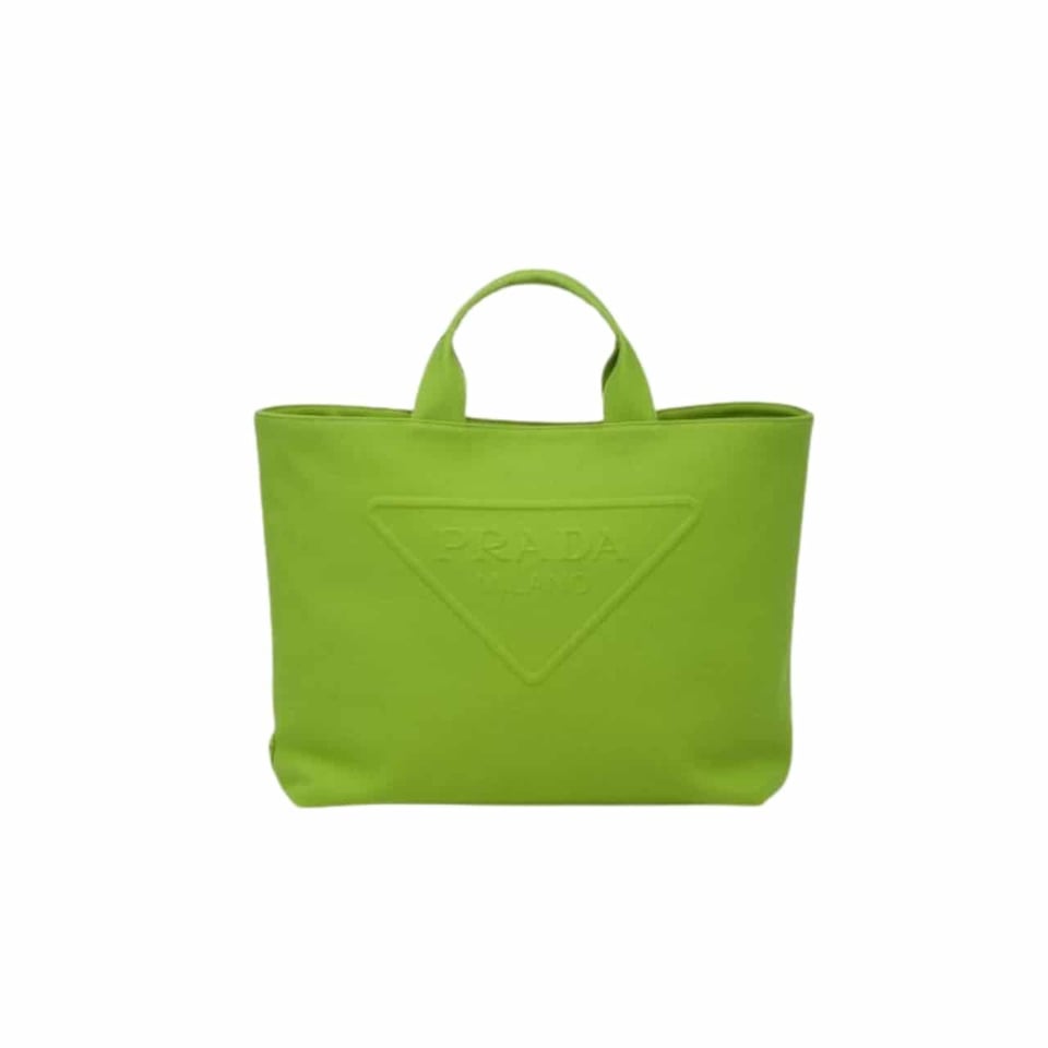 Prada Canvas Tote Bag Fern Green view 2