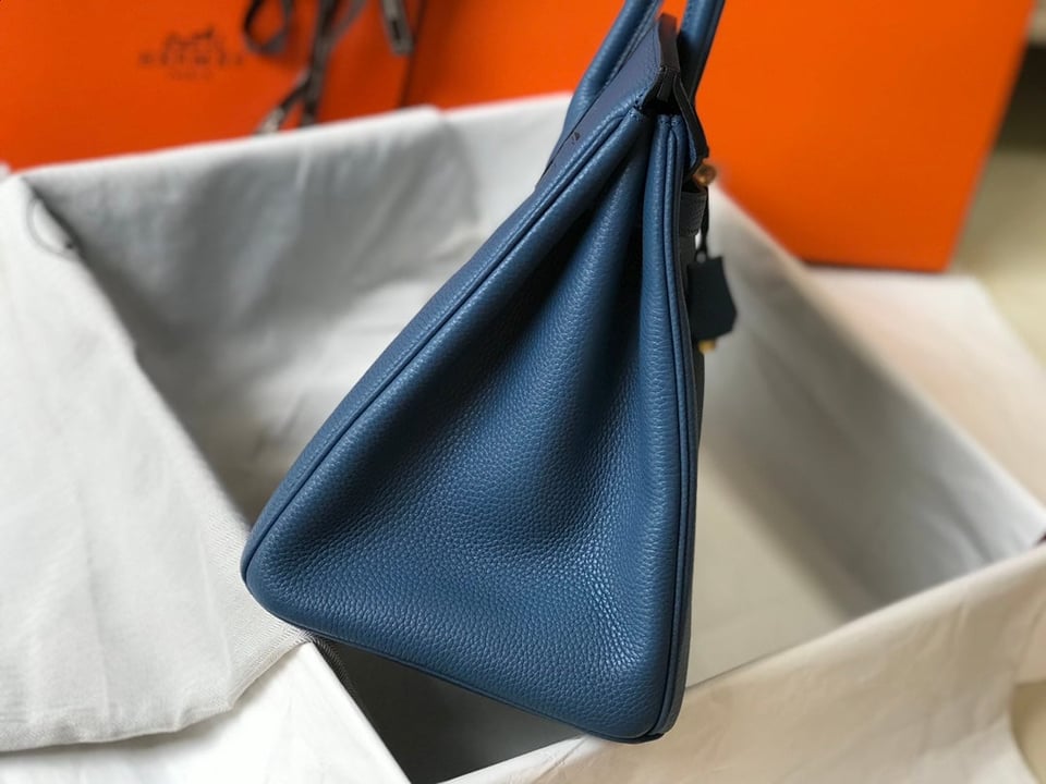 Hermes Birkin 35Cm Dark Blue Togo Leather Gold Hardware view 5