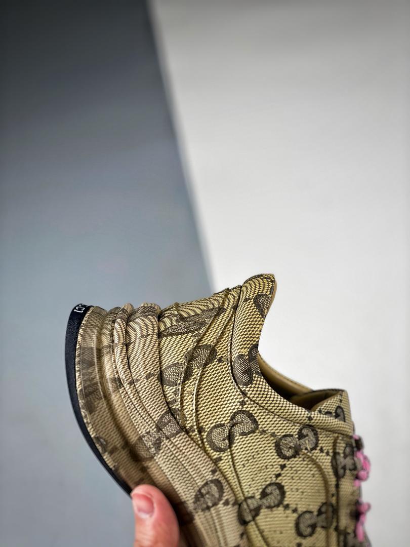Gucci Women’S Gucci Run Sneaker In Water Transfer Printed Leather Beige 725612 Aabeb 9742 view 4