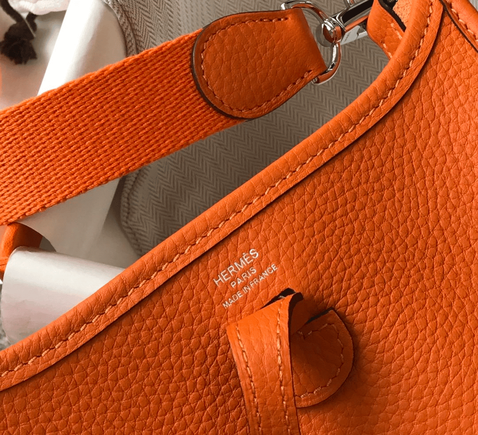 Hermes Evelyne 16 Amazone Bag Orange With Silver Toned Hardware 18cm view 10
