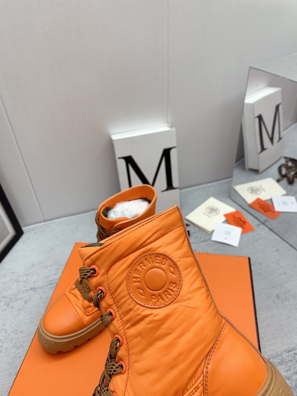 Hermes Fresh Ankle Boots Orange view 4
