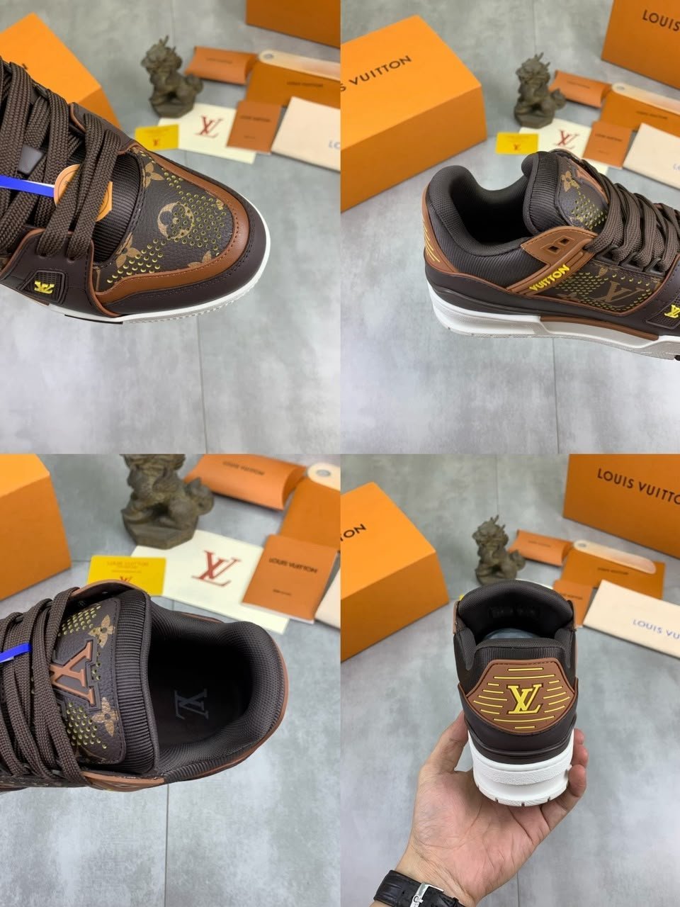 Louis Vuitton Trainer Sneakers Yellow Calfskin 1AK85Q view 8