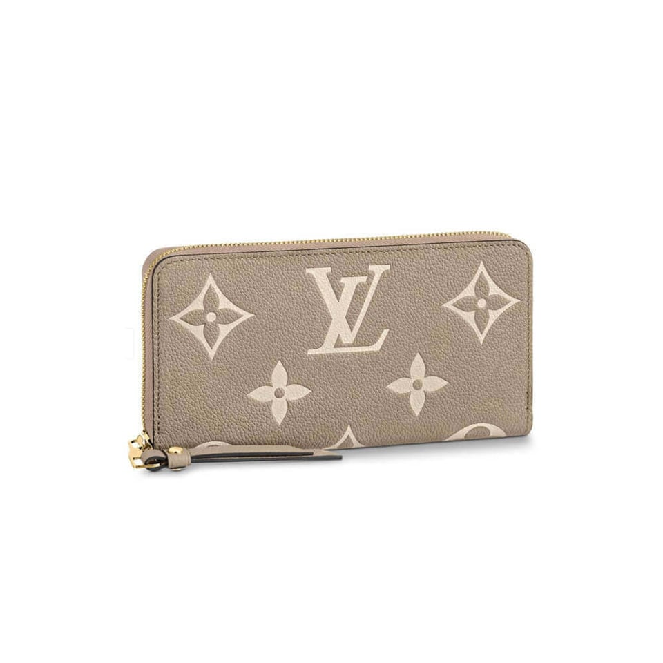 Louis Vuitton Bicolor Monogram Empreinte Leather Zippy Wallet Tourterelle Gray/Cream view 2