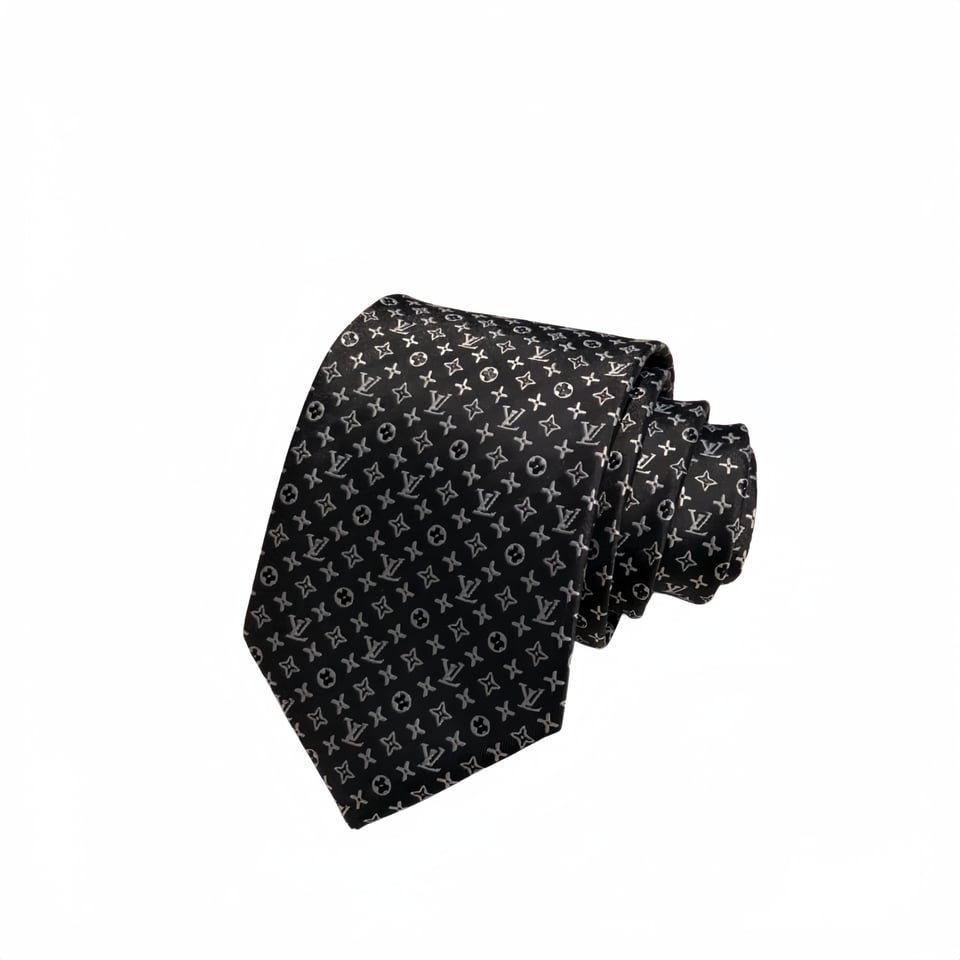 Louis Vuitton Monogram Classic Black Canvas Tie For Men