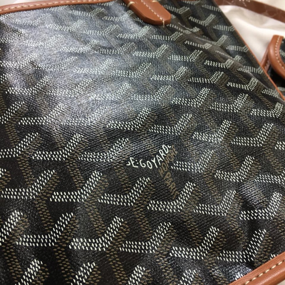 Goyard Anjou Mini Bag 20cm Black And Tan Canvas view 4