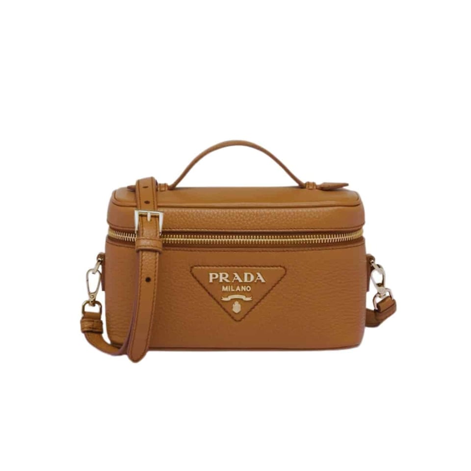 Prada Leather Mini Bag Brown 20Cm view 2