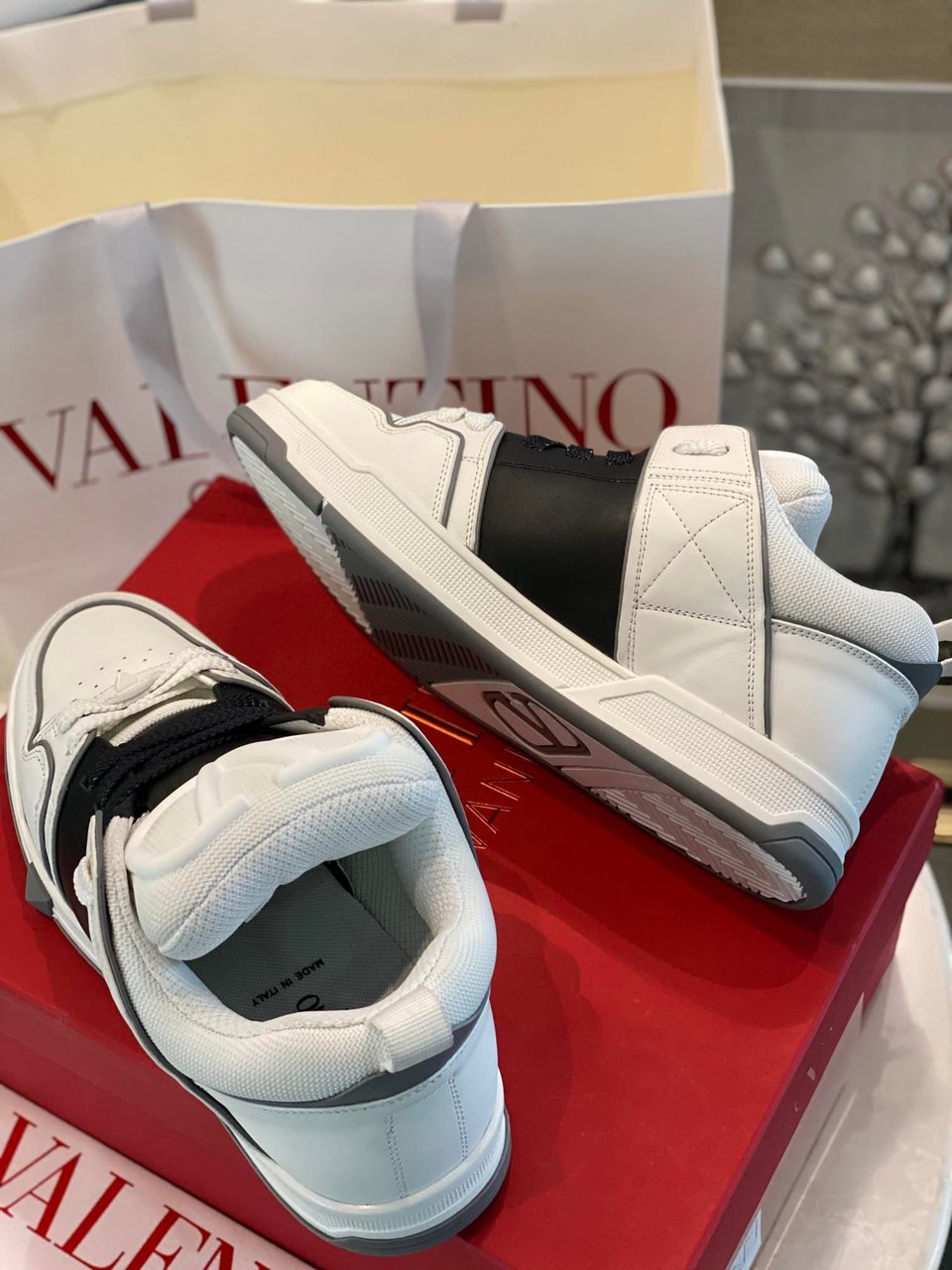 Valentino Garavani Open Skate Sneakers White And Black view 8