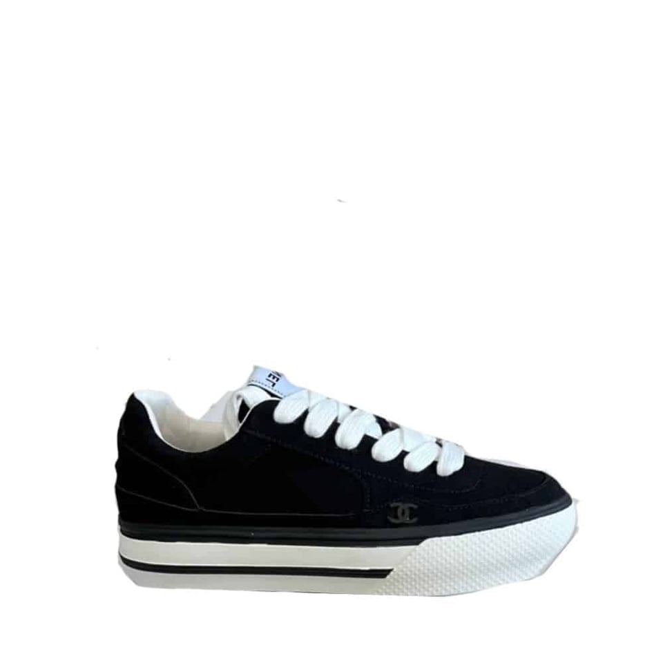 Chanel Suede Leather Runners Black view 2