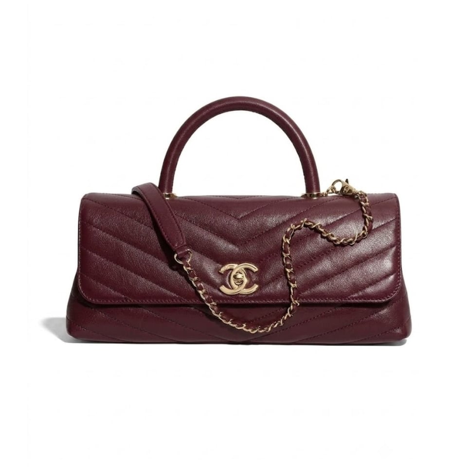 Chanel Maxi Flap Bag With Top Handle 31cm/12.2in Red AS6091