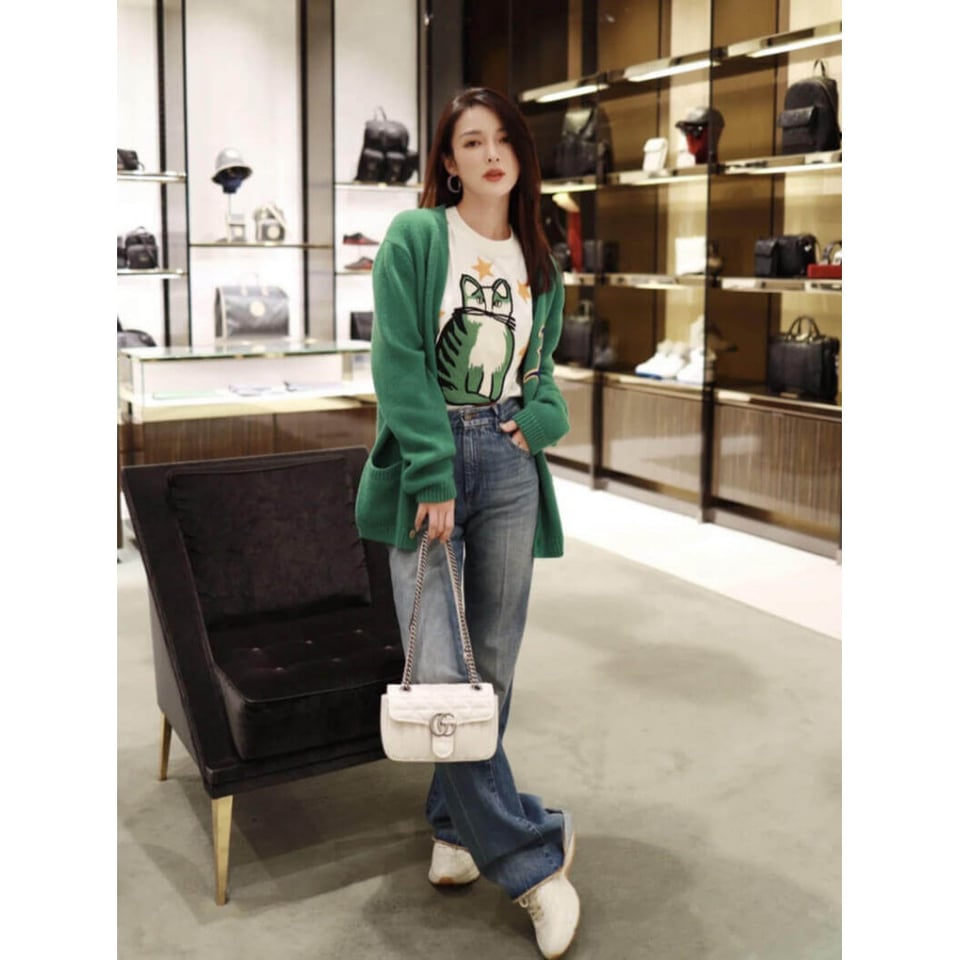 Gucci GG Marmont Mini Shoulder Bag White view 4