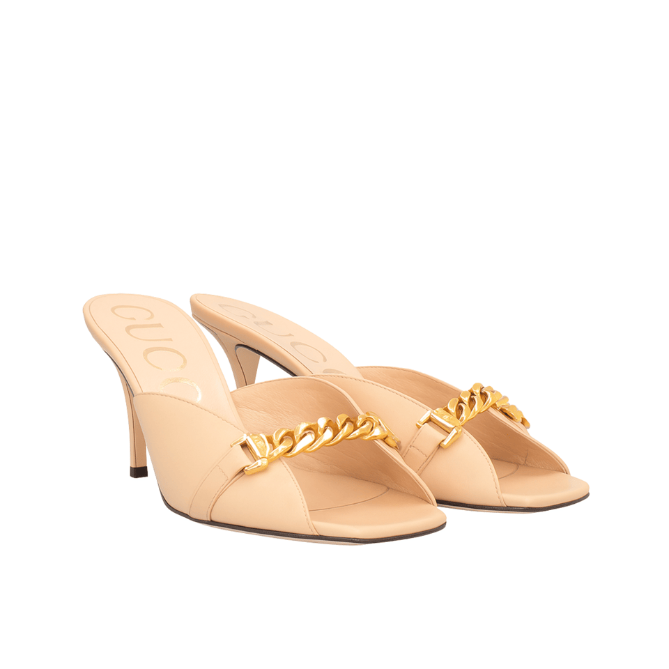 Gucci Sylvie Chain Mule Sandals Pink view 2