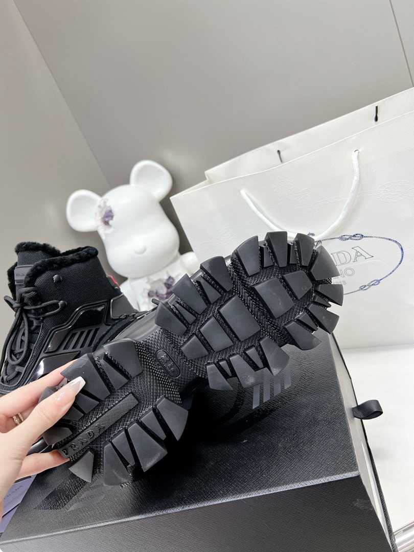 Prada Cloudbust Thunder High Top Sneakers Black view 5