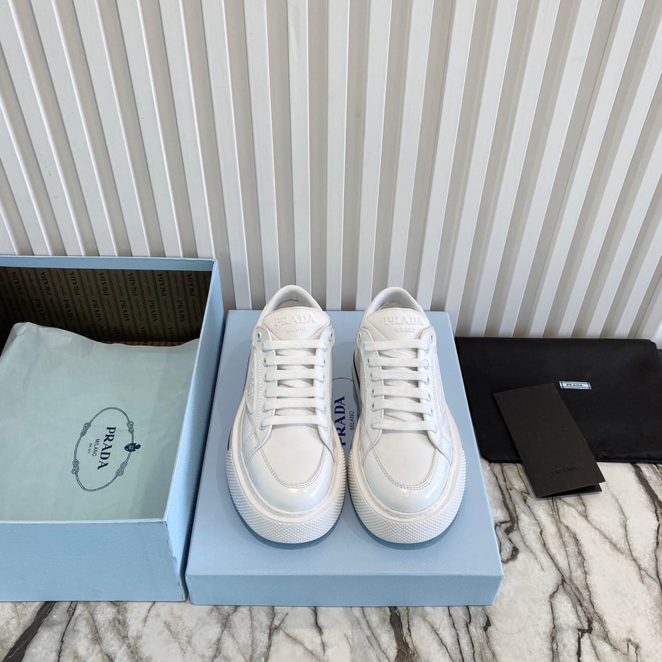 Prada Macro Re-Nylon And Brushed Leather Sneakers White 2Eg3763Lf5F0009 view 8