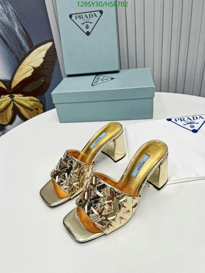 Prada Studded Metallic Leather Mules Gold 1Xx6473Ll5F0522F065 view 3