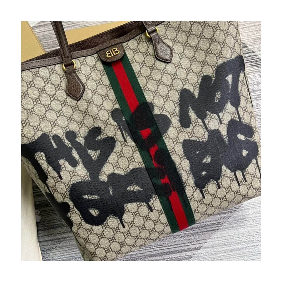 Balenciaga x Gucci Hacker Graffiti Large Tote Bag view 15