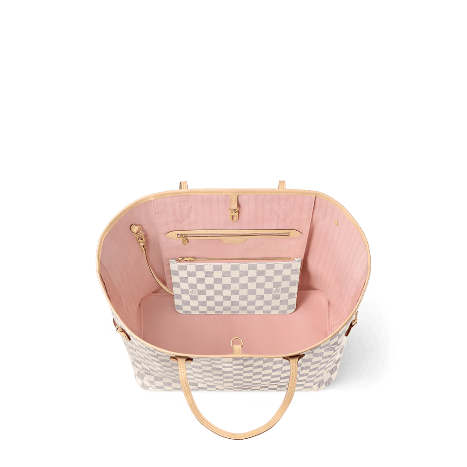 Louis Vuitton Neverfull GM Tote Bag Damier Azur Canvas Rose Ballerine 39cm N40601 view 4