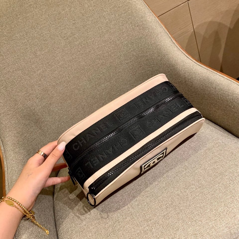 Chanel Sport Line Clutch Bag 26 Pastel Pink Canvas view 8