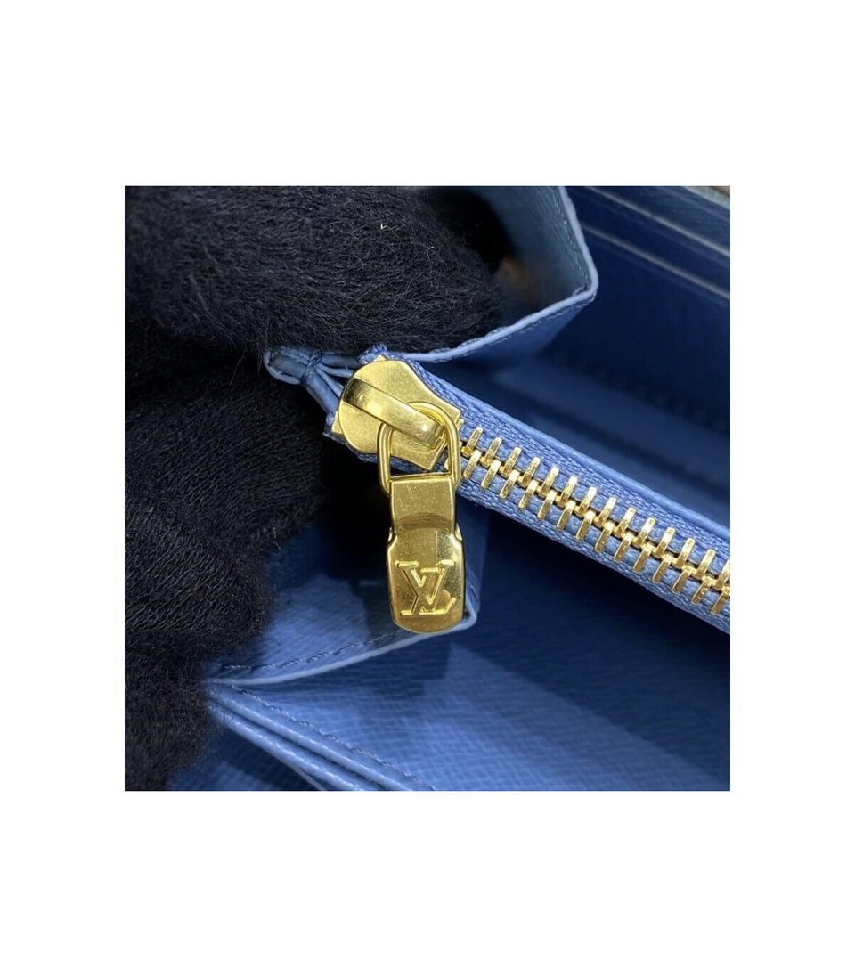 Louis Vuitton Monogram Zippy Wallet Blue view 9