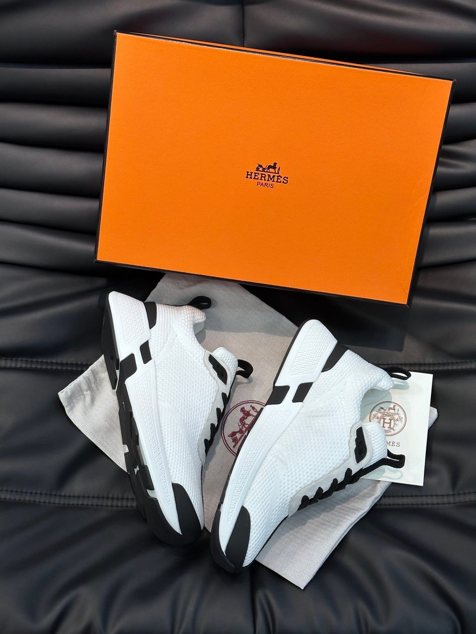 Hermes Heros Sneaker Black White H232985Zh90400 view 7
