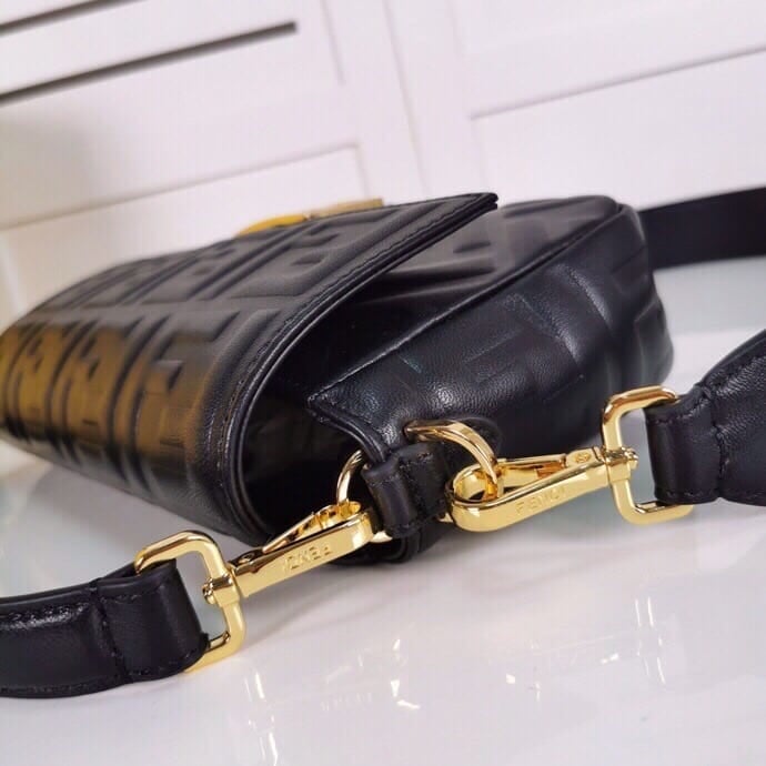 Fendi Baguette Leather Black Nappa Bag 27Cm view 4
