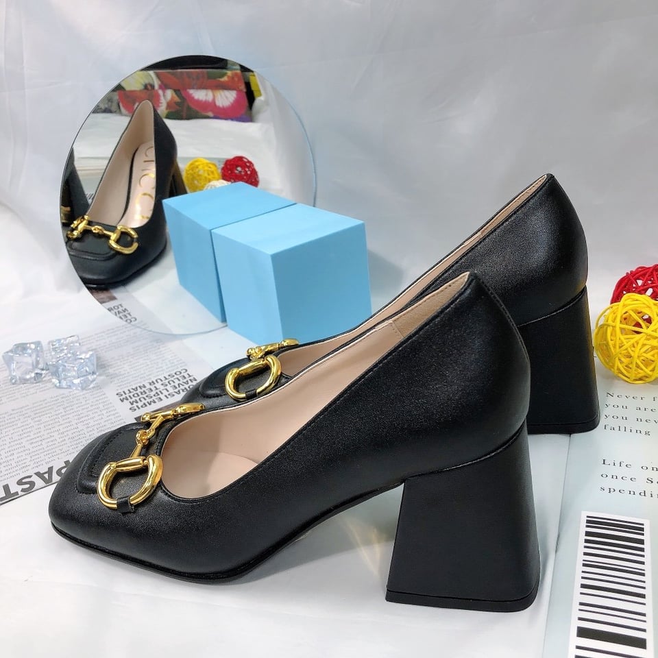 Gucci Women’S Mid Heel Pump With Horsebit Black view 5