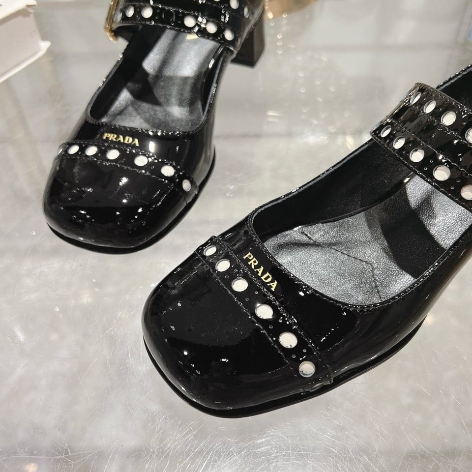 Prada Patent Leather Mary Jane Pumps Black 1I816N 069 F0002 F 035 view 9