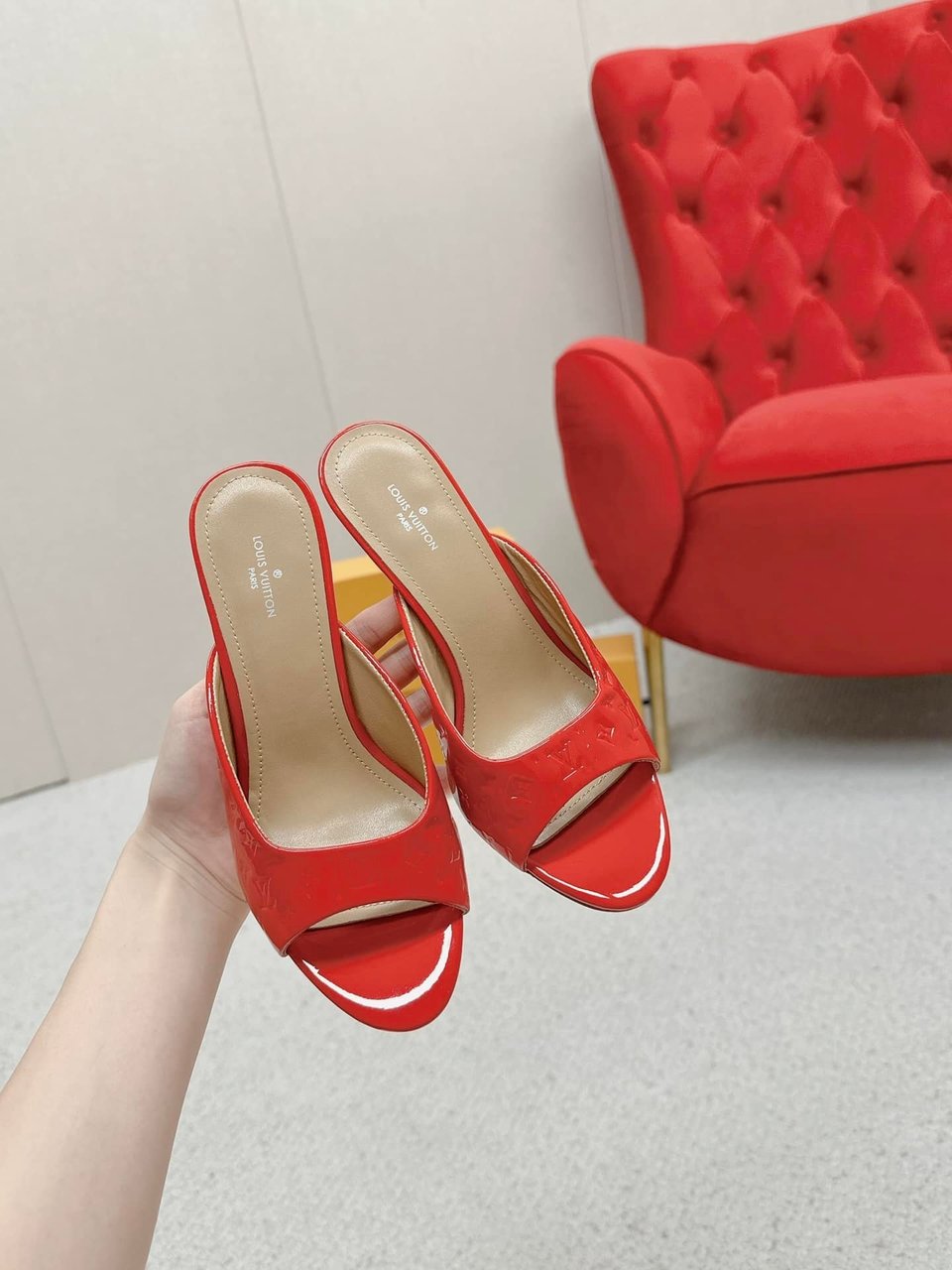Louis Vuitton Super Mule Sandals Red 1Acj4M view 6