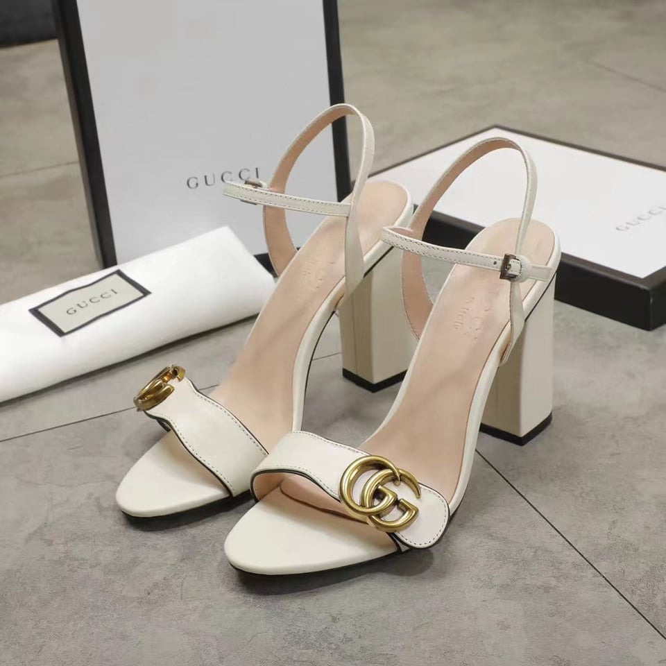 Gucci Double G White Leather Sandal ?453378 A3N00 9022 view 6