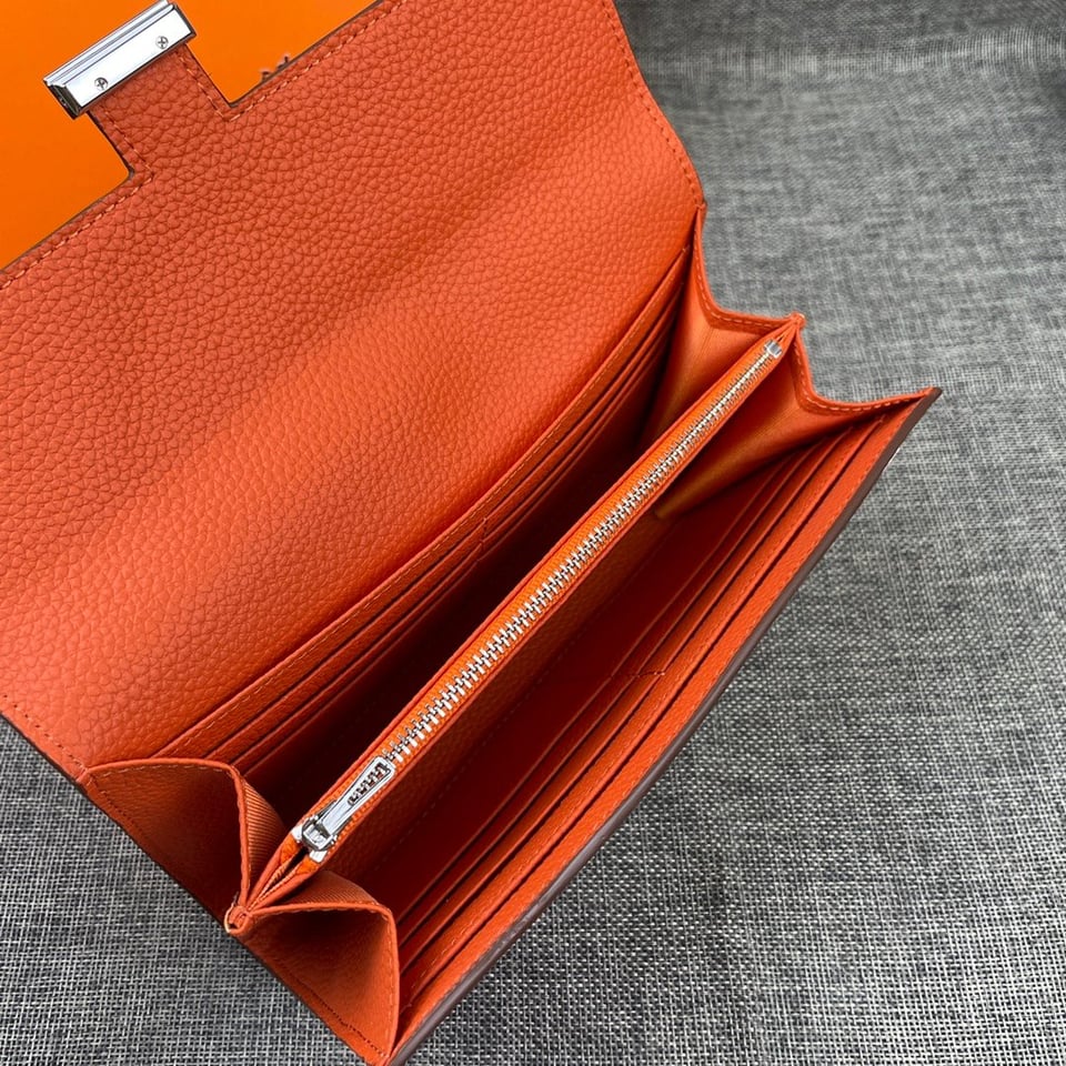 Hermes Constance Togo Long Wallet Silver Toned Hardware 20cm view 6