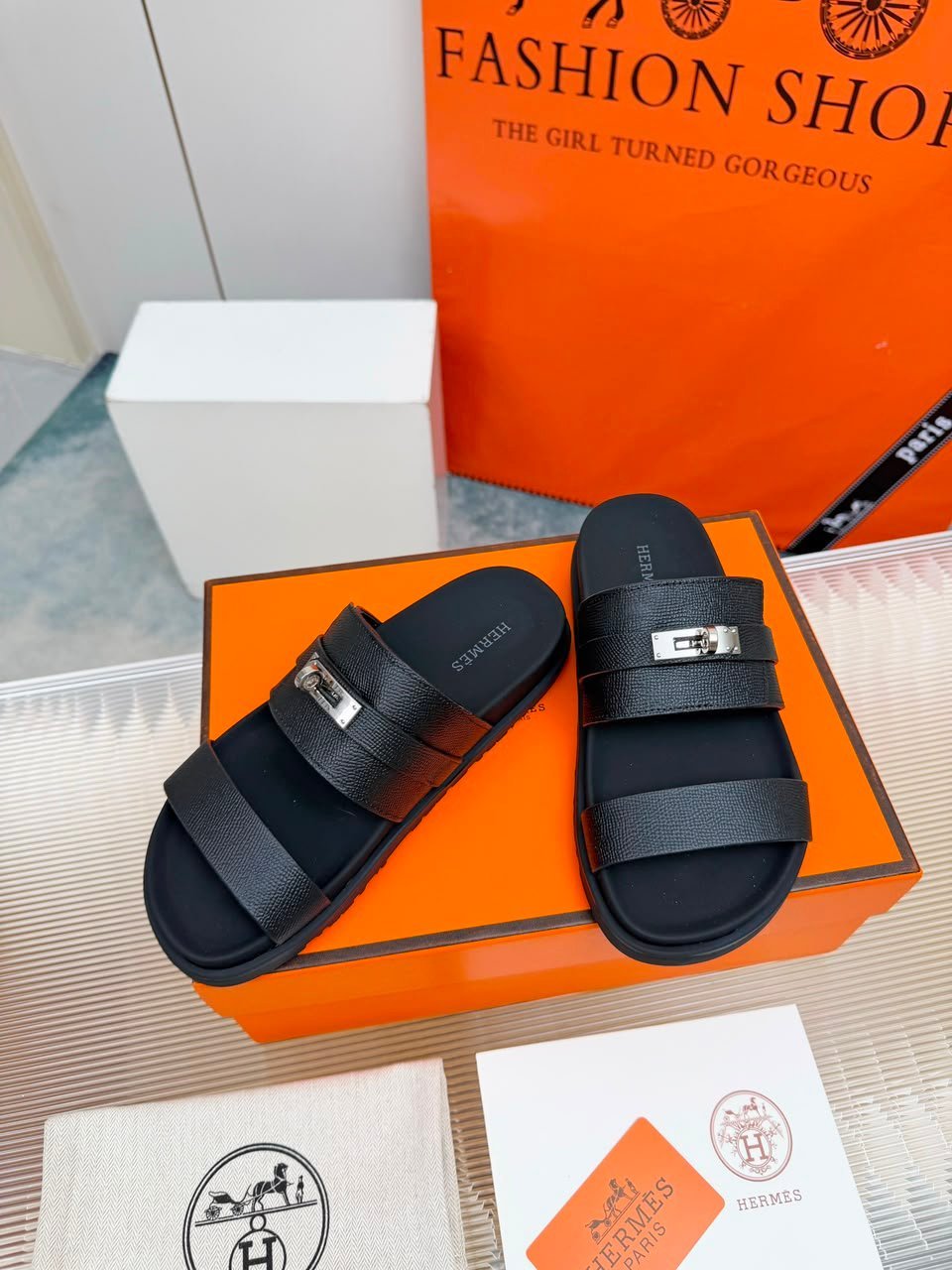 Hermes Jackson Sandal Noir Color Calfskin H242949ZH03390 view 7