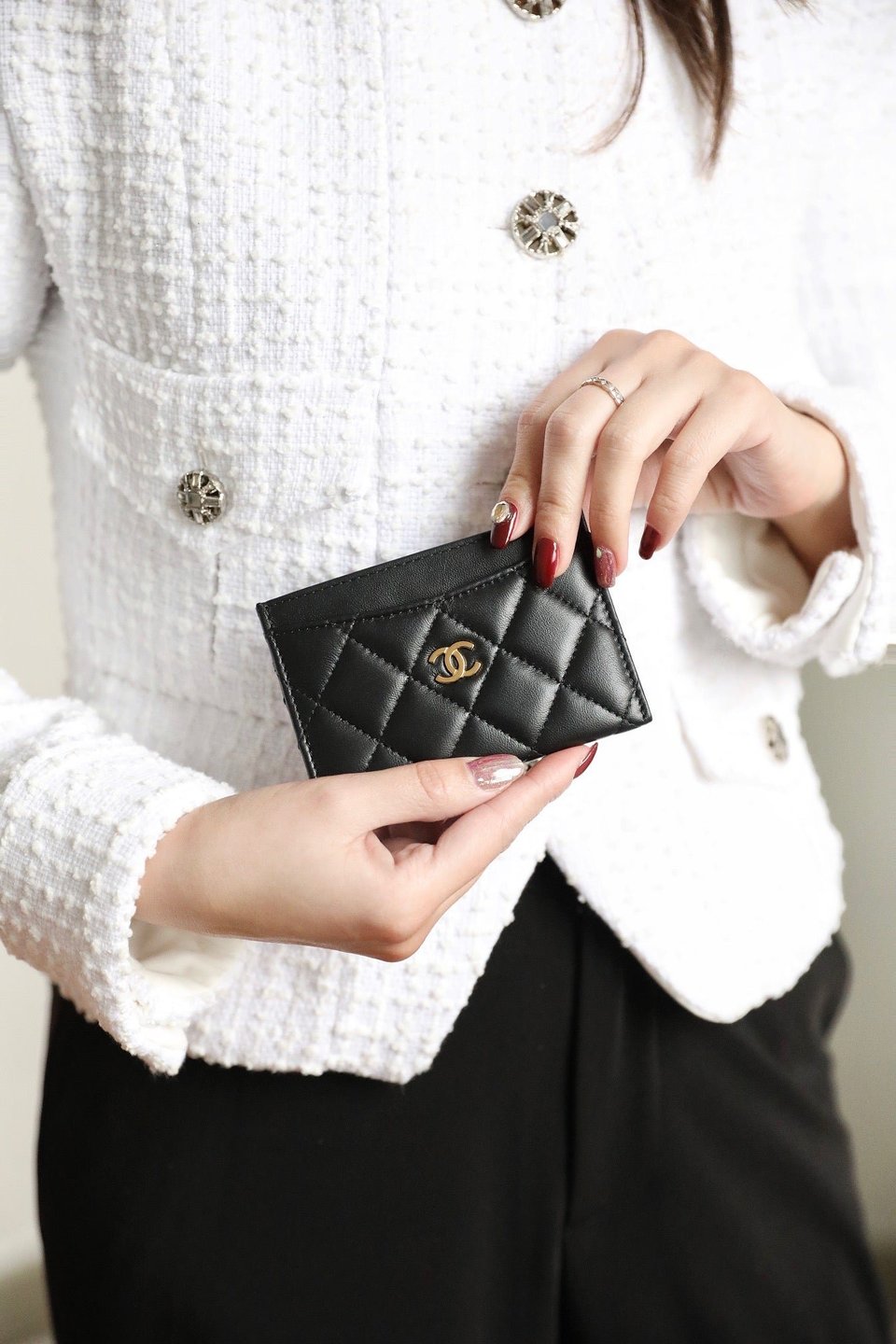 Chanel Card Holder 11 Black Calfskin Gold Icon view 3