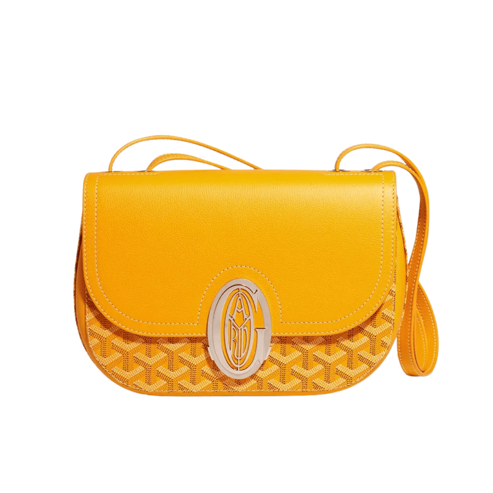 Goyard 233 Bag 25 Cm Yellow Calfskin And Goyardine Canvas view 2